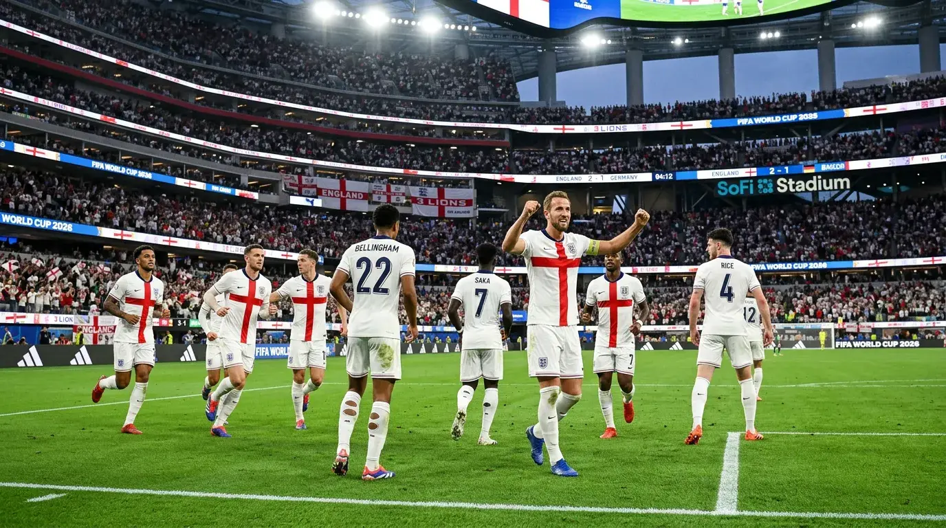 Englesch Nationalekipp bei der Weltmeeschterschaft 2026